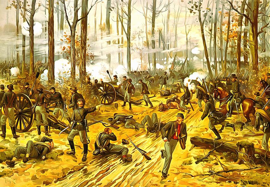 Battle of Shiloh Painting by Vintage Image Collection