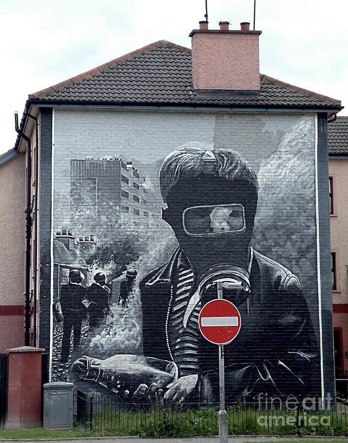 Black And White Photograph - Battle of the Bogside Mural III by Nina Ficur Feenan