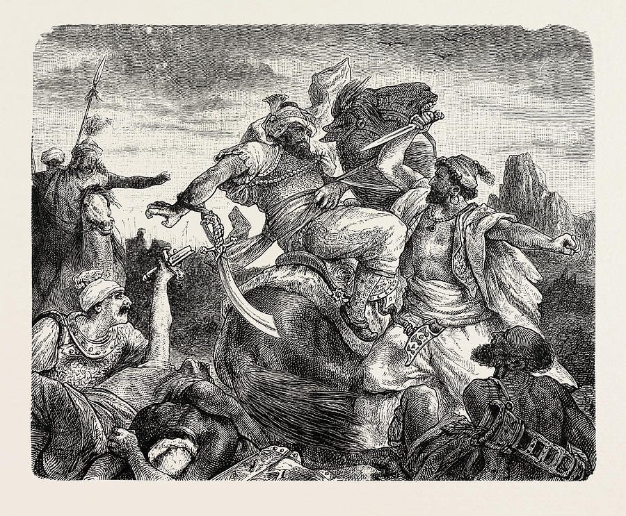 Battle Of The Caliph Omar Against The Sassanides Drawing by English ...