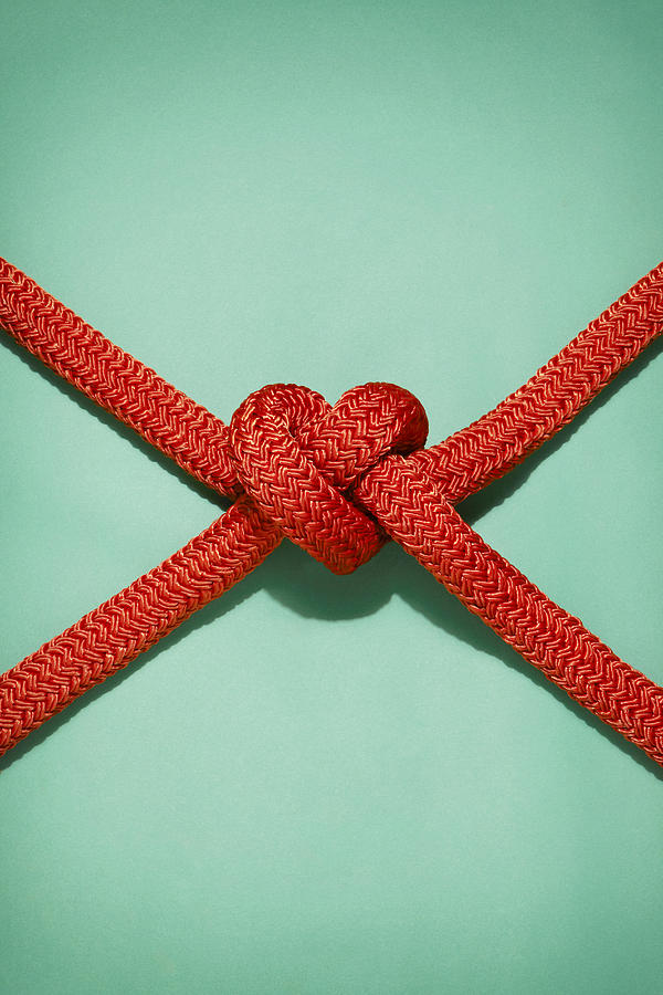 Battle ropes tied into a heart shape Photograph by Johanna Parkin