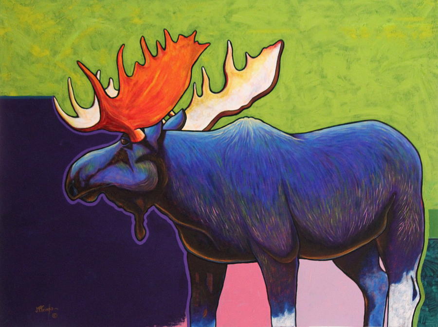 Wildlife Painting - Battle Tested Bull Moose by Joe Triano Wildlife Painting - Battle Tested Bull Moose by Joe Triano