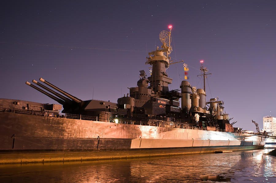 Battleship North Carolina at its home in Wilmington Photograph by Alex Grichenko