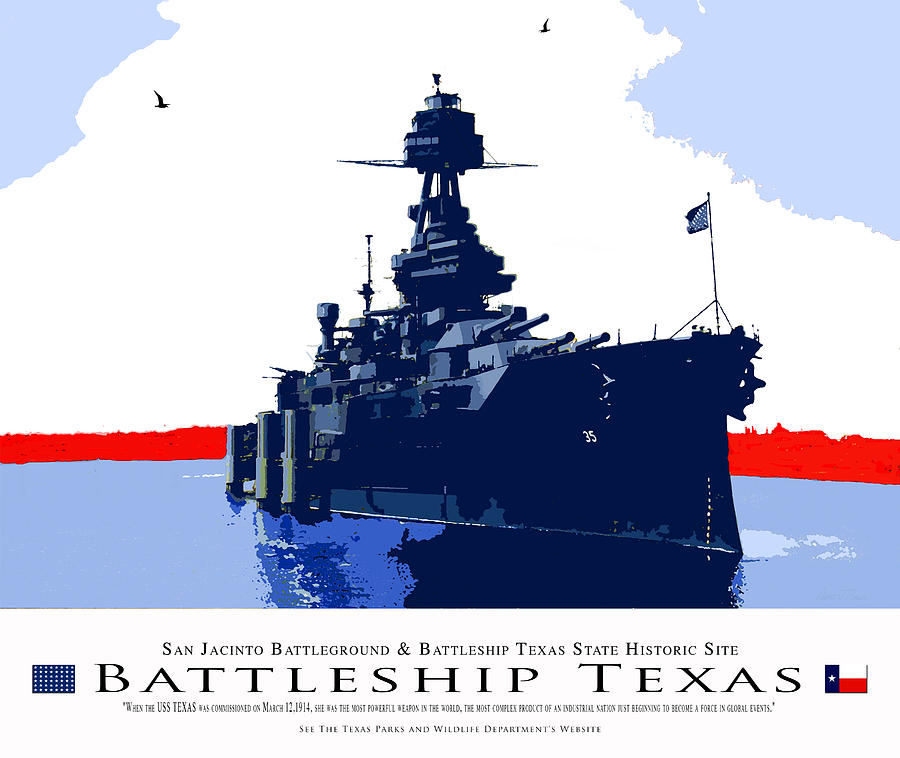 Battleship Texas Poster Photograph by Robert J Sadler
