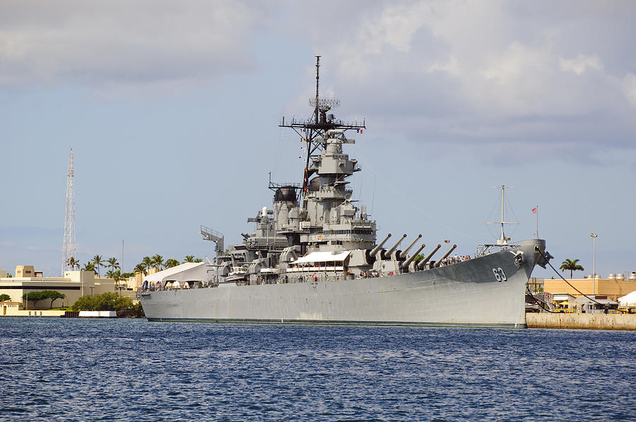 Battleship USS Missouri in Pearl Harbor Photograph by Joel Carillet