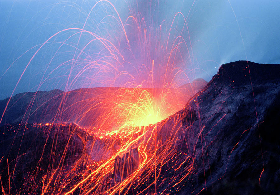 Batur Volcano Erupting Photograph by Zephyr/science Photo Library