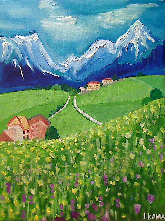 Bavarian Alps Painting by Jonathan Kania