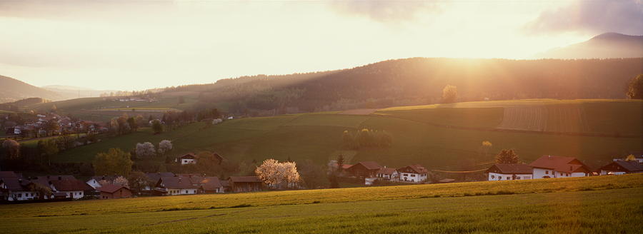 Bavarian village at sunset Photograph by Ulrich Kunst And Bettina Scheidulin