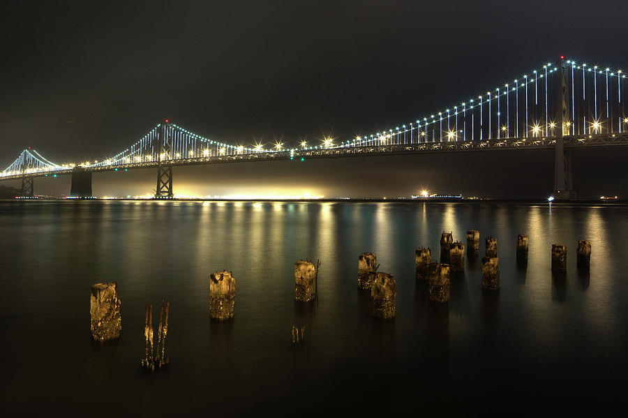 Bay Bridge At Night Photograph by Stephen King