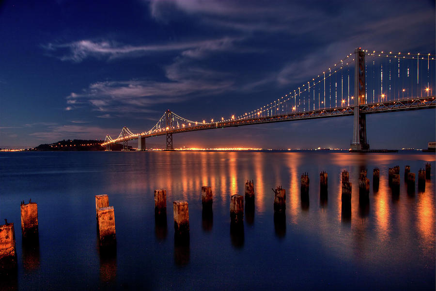 Bay Bridge Blue Hour Photograph by Photo ©tan Yilmaz