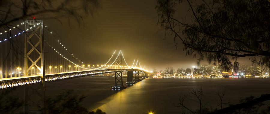 Bay Bridge Golden Fog Photograph by Bryant Coffey