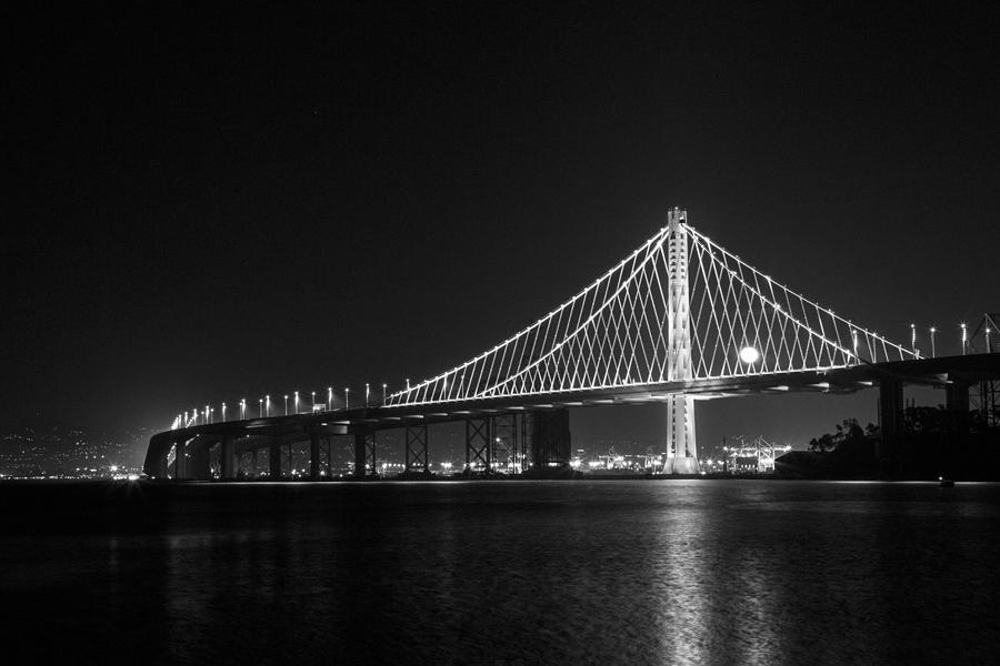 Bay Bridge Moon Photograph