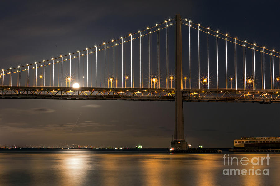 San Francisco Photograph - Bay Bridge Moon Rising by Kate Brown