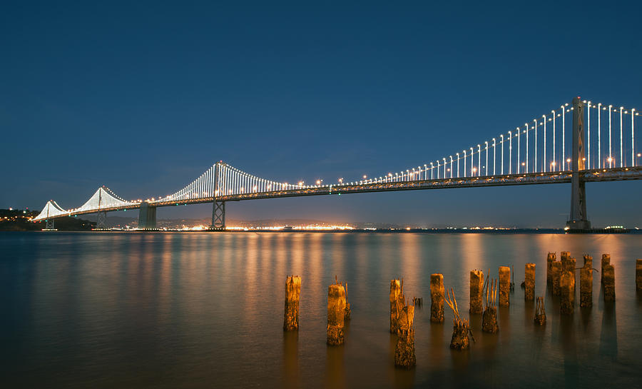 Bay Bridge Night Photograph by Catherine Lau