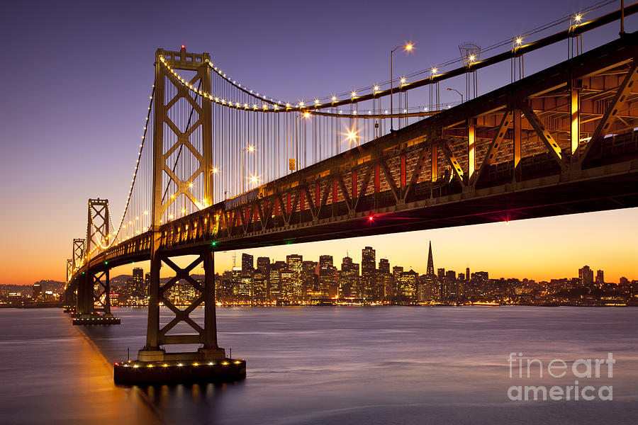 Bay Bridge over San Francisco Photograph by Brian Jannsen