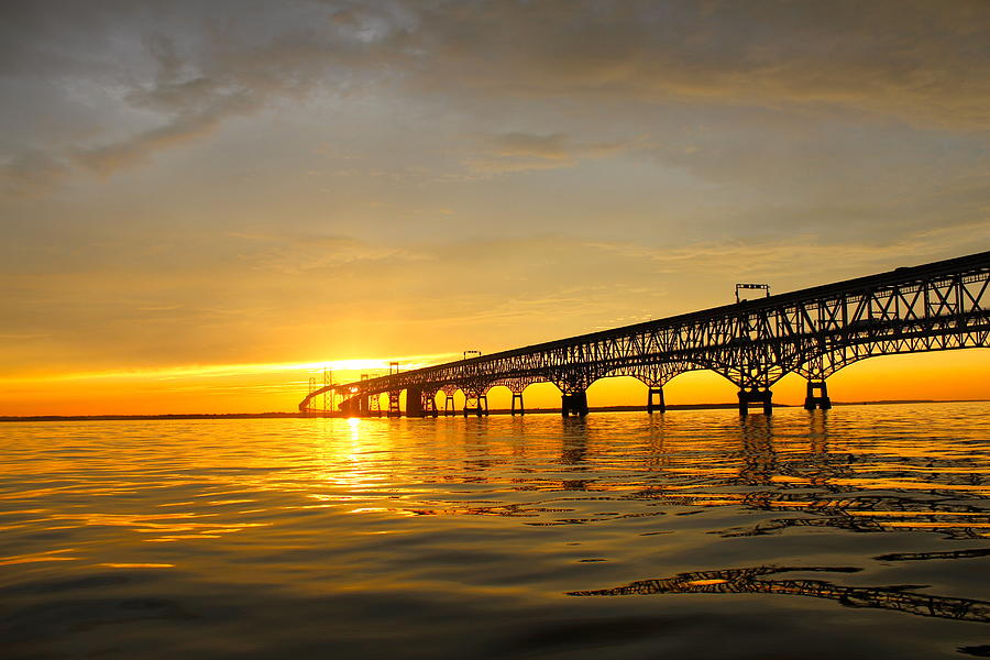 Bay Bridge Sunset Glow Photograph by Jennifer Casey