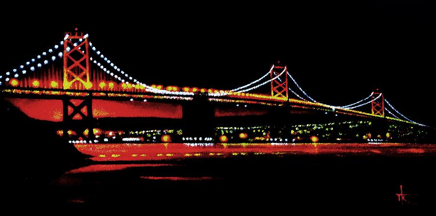 Skyline Painting - Bay Bridge by Thomas Kolendra Skyline Painting - Bay Bridge by Thomas Kolendra