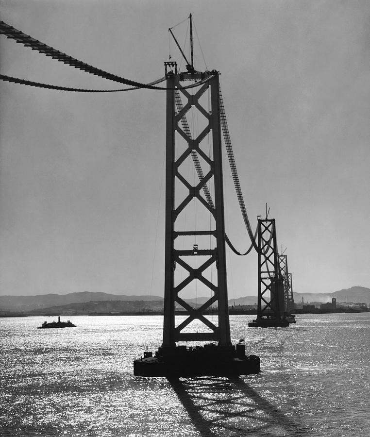 San Francisco Photograph - Bay Bridge Under Construction by Ray Hassman