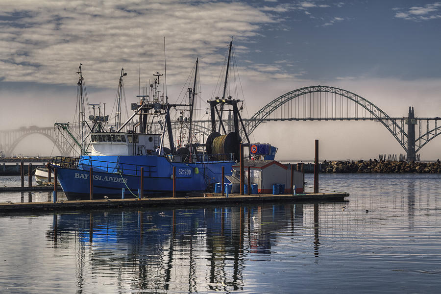 Bay Island docked - Newport Oregon Photograph by Mark Kiver