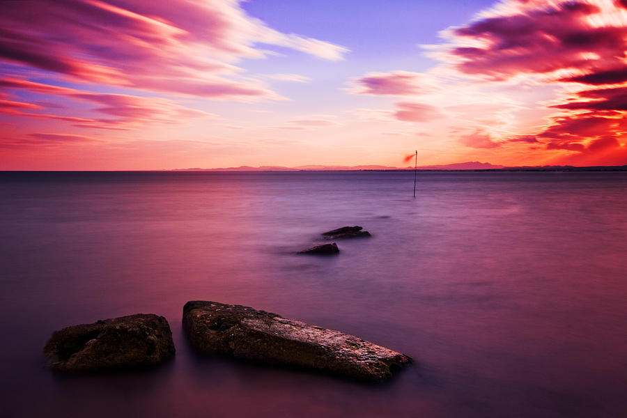Sunset Photograph - Bay of Hammamet Sunset / Hammamet by Barry O Carroll