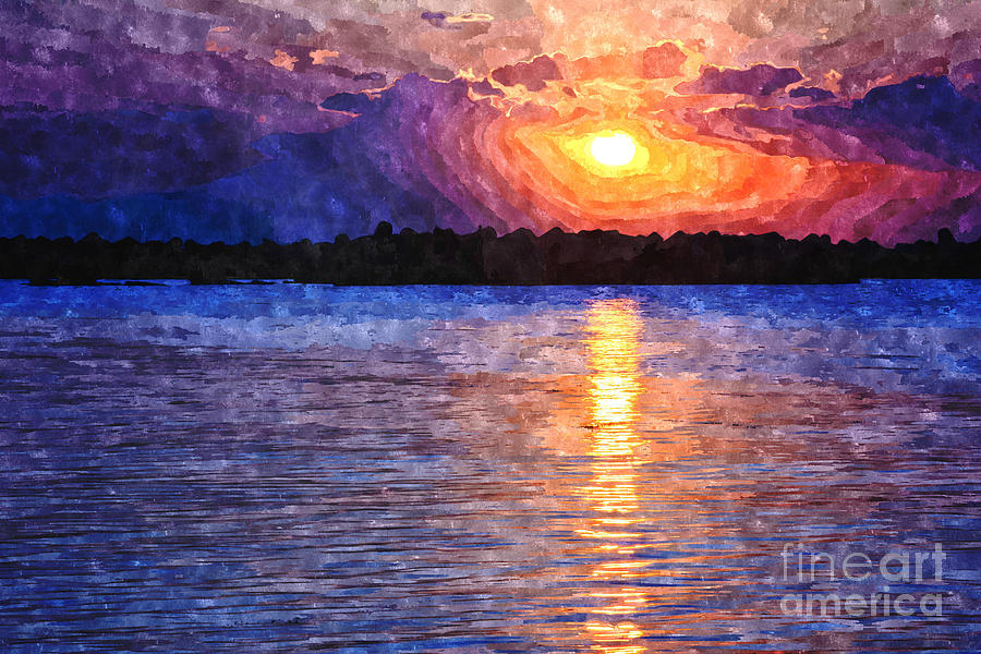 Bay Sunset with Tetrapods Silhouette Digital Art by Beverly Claire Kaiya