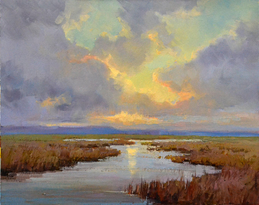 Baylands At Sunset Painting by Tonya Zenin