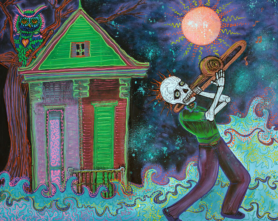 New Orleans Painting - Bayou Blues by Laura Barbosa