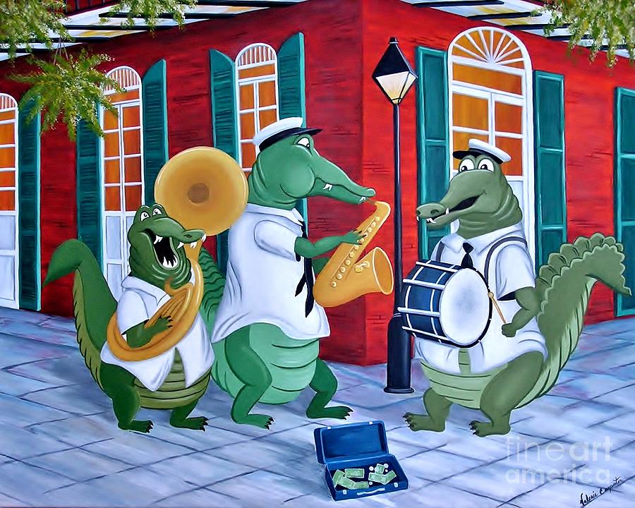 Bayou Street Band Painting by Valerie Carpenter