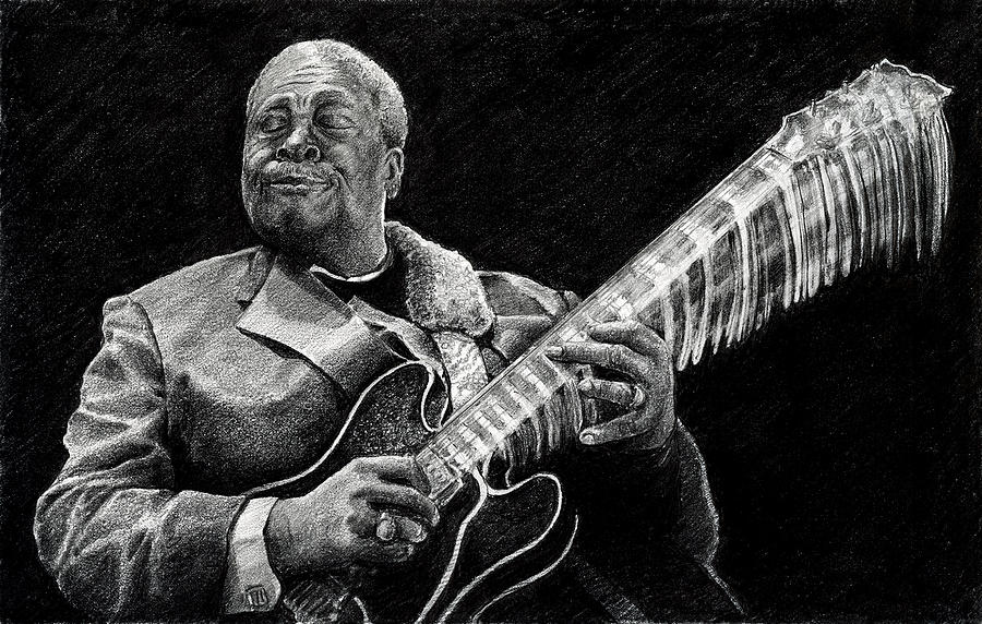 BB King of the Blues Drawing by William Underwood