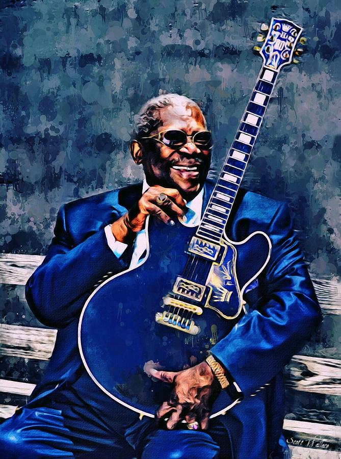 B.b. King Digital Art by Scott wallace