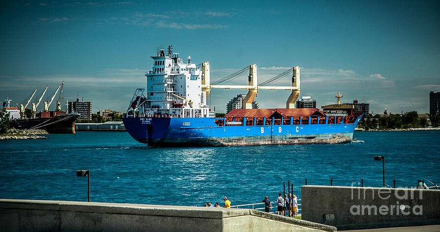 BBC Elbe on St Clair River Photograph by Ronald Grogan