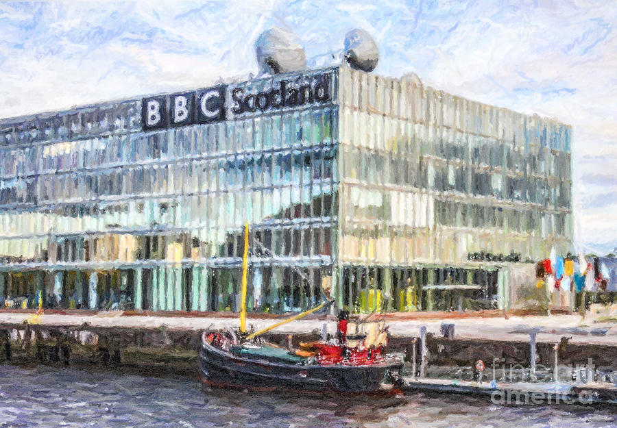 BBC Scotland Broadcasting Centre Glasgow Digital Art by Liz Leyden