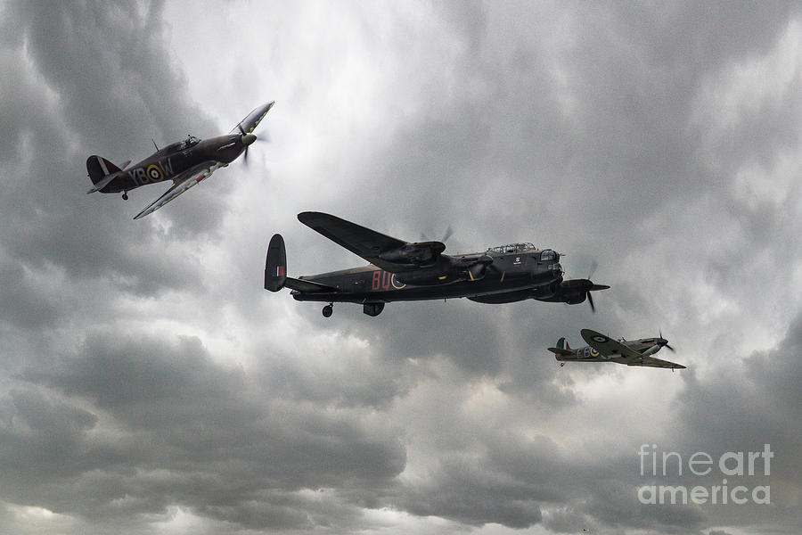 BBMF Lancaster Spitfire Hurricane Digital Art by Airpower Art