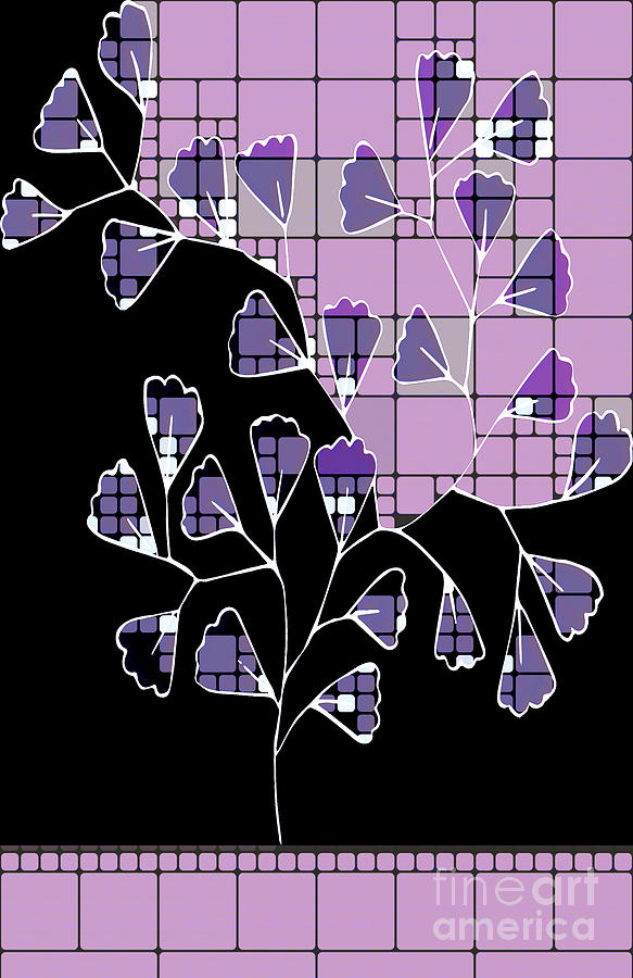 Tree Digital Art - Be-Leaf - Purple 03-a01cb by Variance Collections