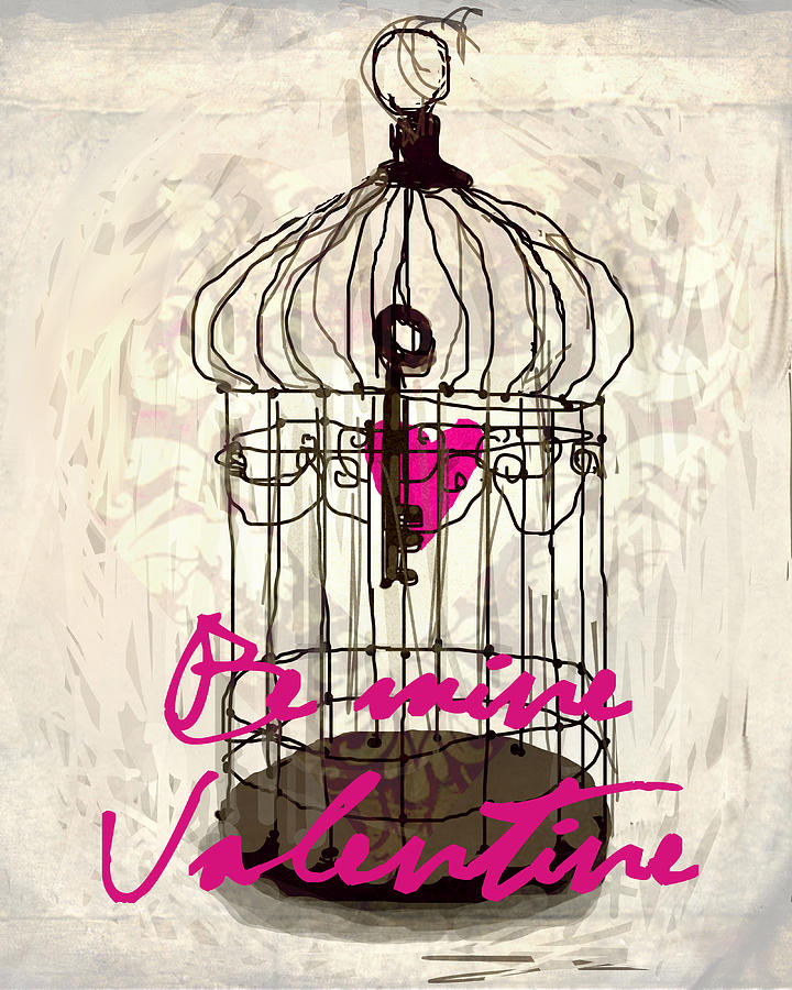 Be Mine Valentine Birdcage Heart In Pink Photograph by Suzanne Powers