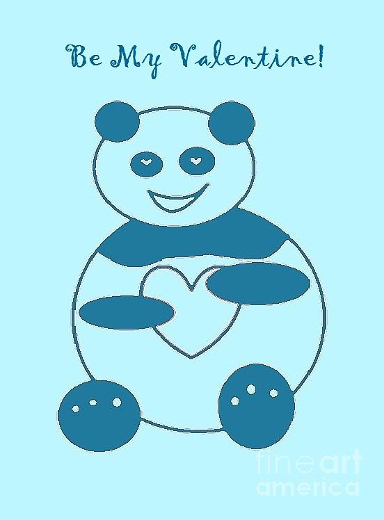 Valentines Day Digital Art - Be My Valentine Panda Boy by Ausra Huntington nee Paulauskaite