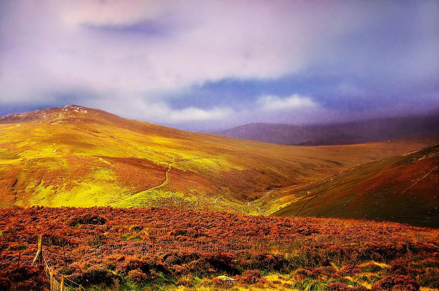 Mountain Photograph - Be there the Light. Wicklow Hills by Jenny Rainbow
