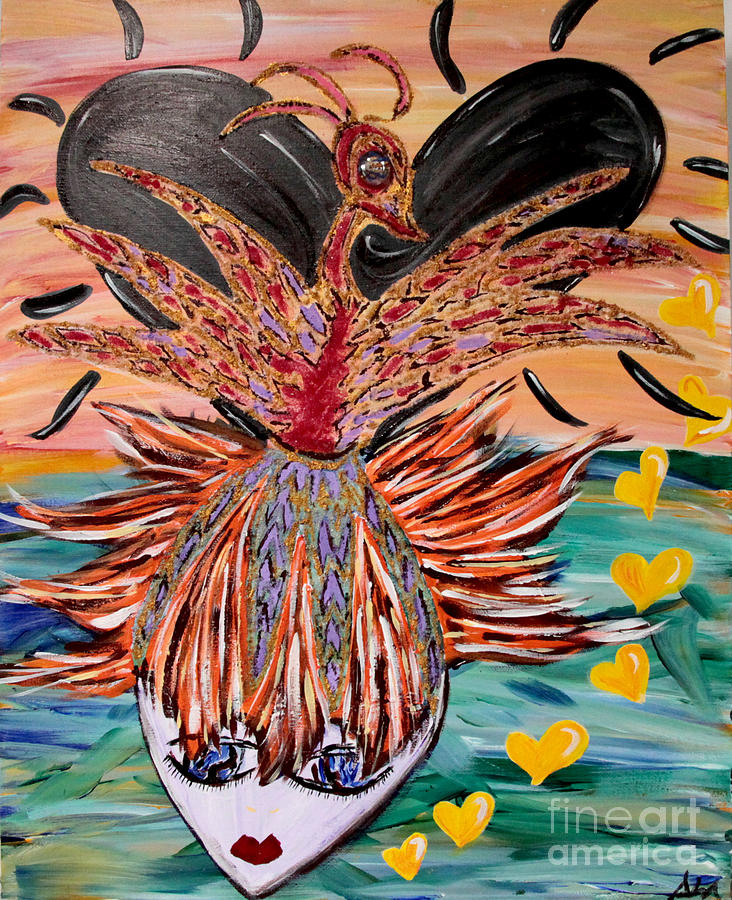 Phoenix Painting - Be Ye Transformed by Satya Wimbish