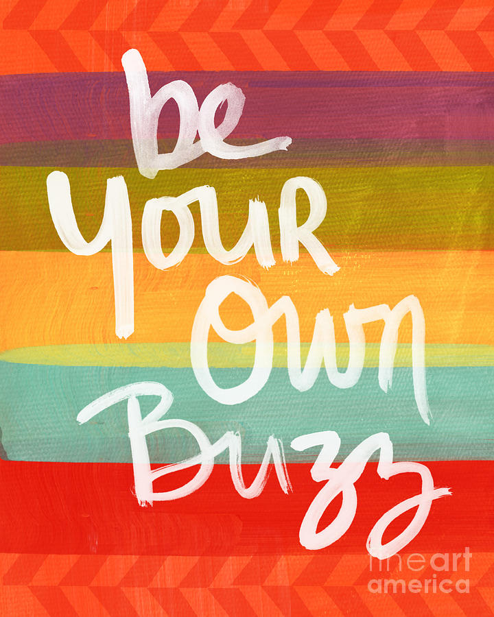 Stripes Painting - Be Your Own Buzz by Linda Woods