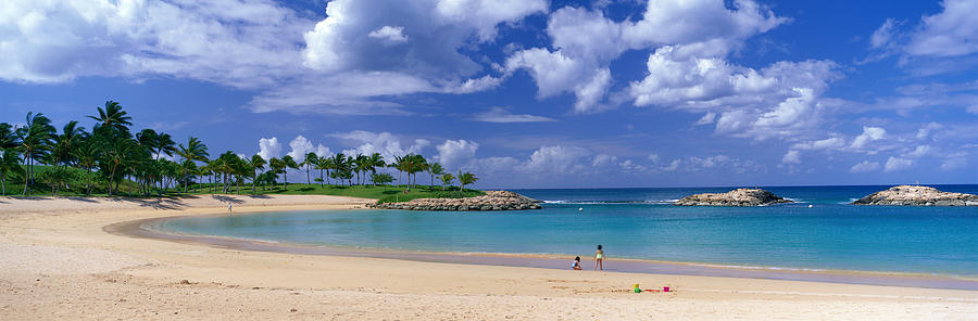 Tree Photograph - Beach At Ko Olina Resort Oahu Hawaii Usa by Panoramic Images