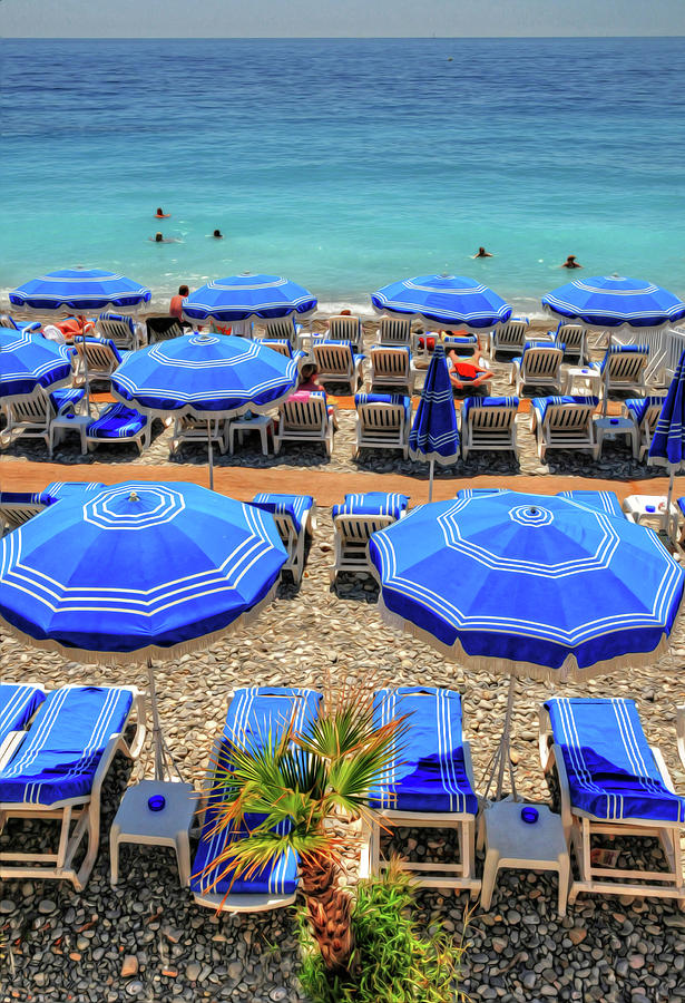Beach at Nice France Photograph by Dave Mills