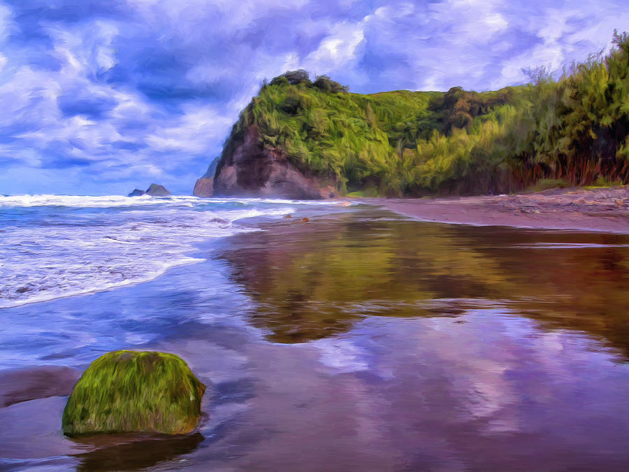 Beach at Pololu Valley Painting by Dominic Piperata