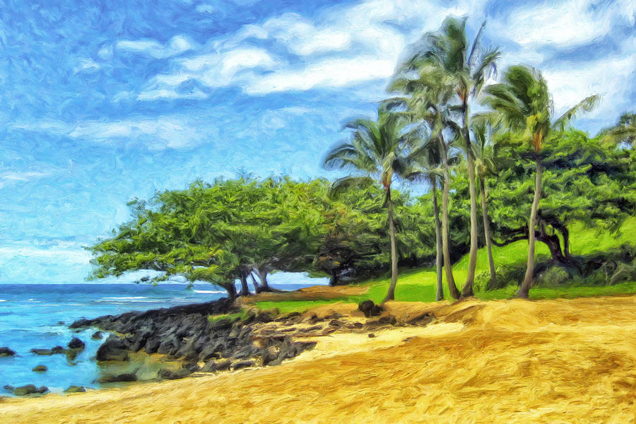 Beach at Princeville Kauai Painting by Dominic Piperata
