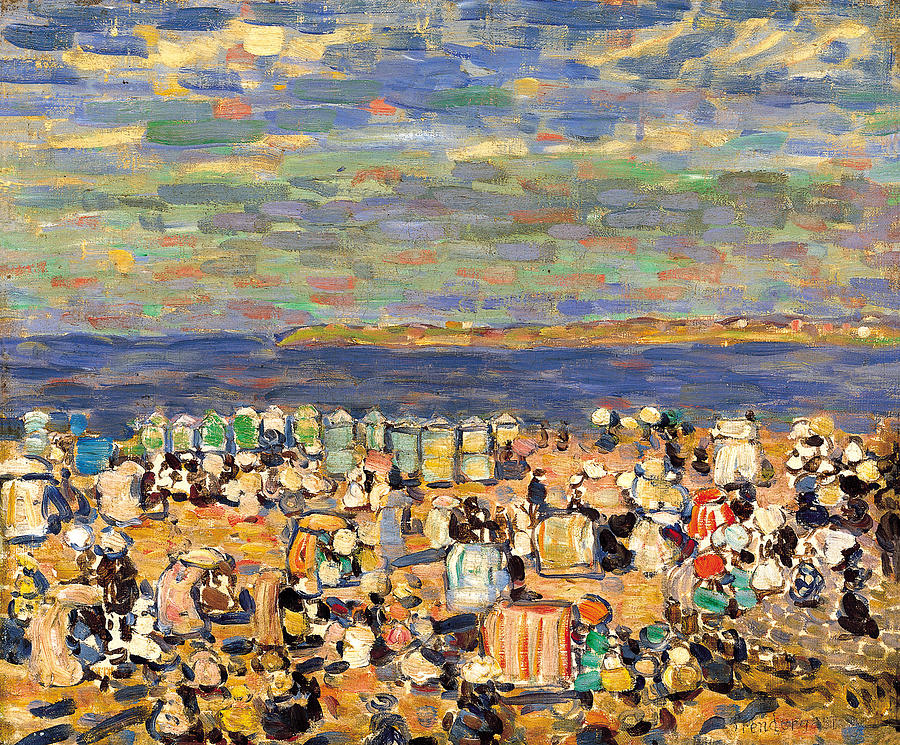 Beach at St Malo Painting by Maurice Brazil Prendergast