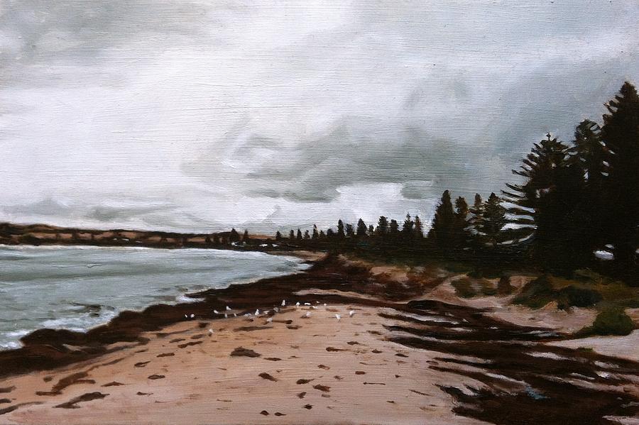 Landscape Painting - Beach at Victor by Deanne Salter