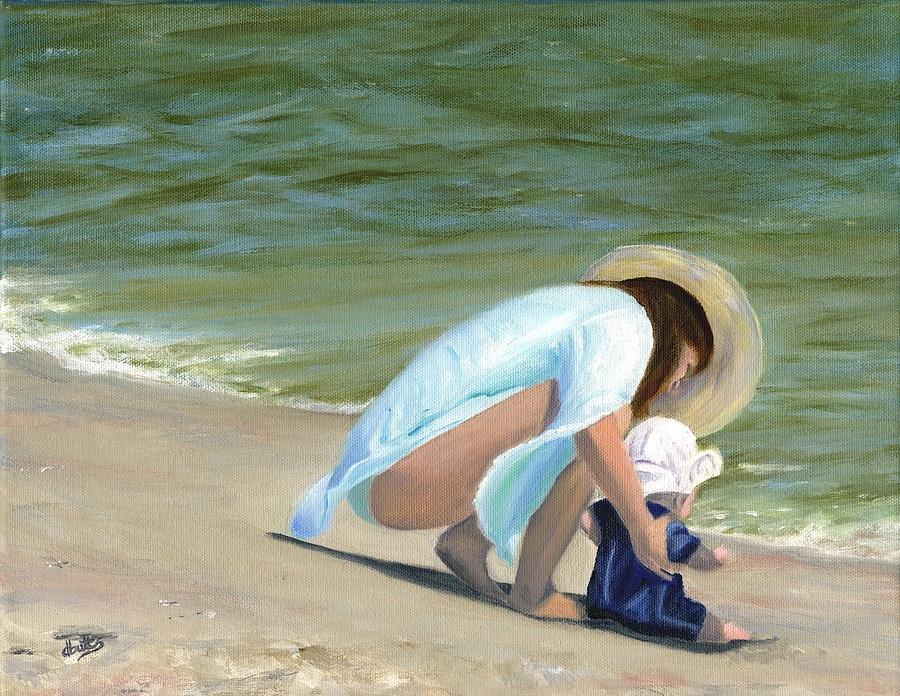 Beach Baby Painting by Deborah Butts