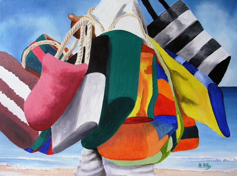 Beach Painting - Beach Bag Vendor by Maria Mills