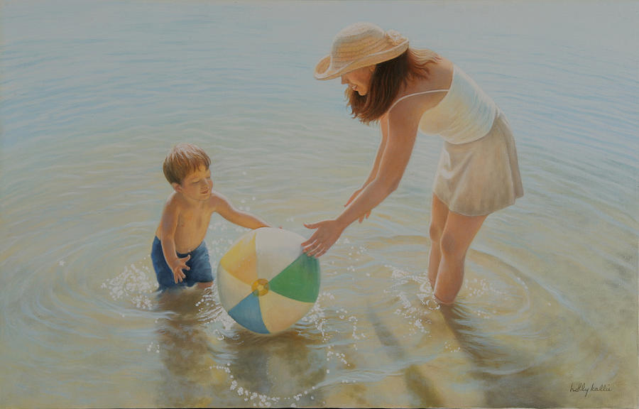 Beach Ball Painting by Holly Kallie