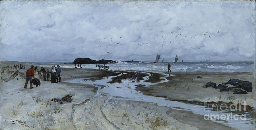 Beach bank Painting by Frits Thaulow