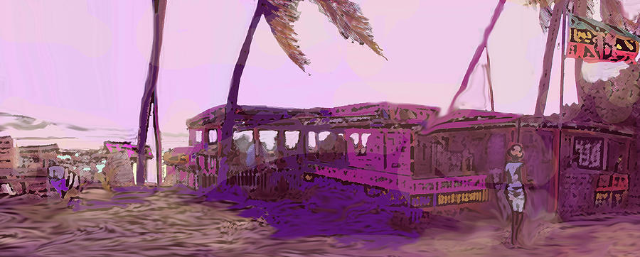 Beach Bar in Violet Digital Art by Ian  MacDonald