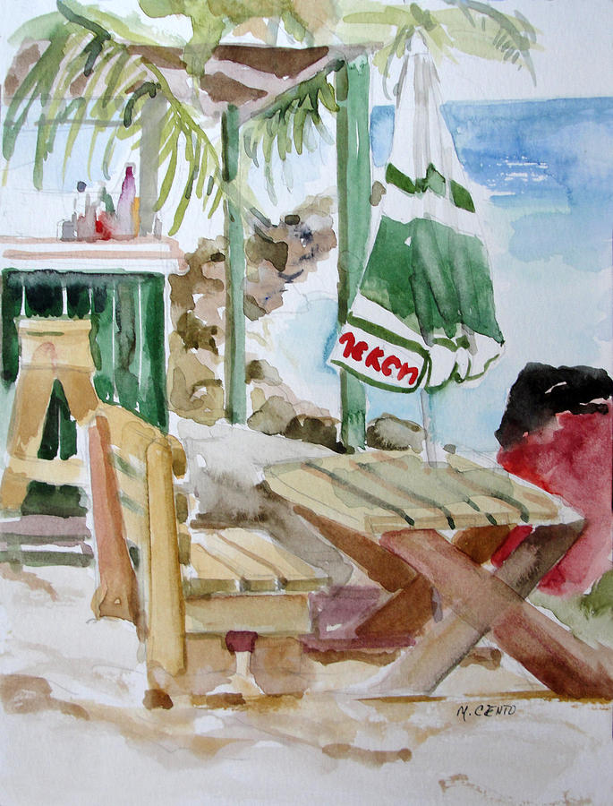 Beach bar Painting by Mafalda Cento